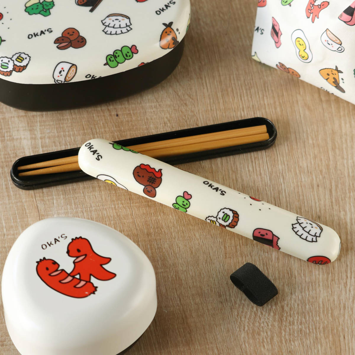箸箱セット 布貼18.0布貼箸箱セット OKA’S （ 箸＆箸箱セット お箸 箸箱 セット 箸＆ケース カトラリー 日本製 18センチ お弁当用 ベルト付き 持ち運び 携帯用 子ども 大人 男女兼用 かわいい おしゃれ ）