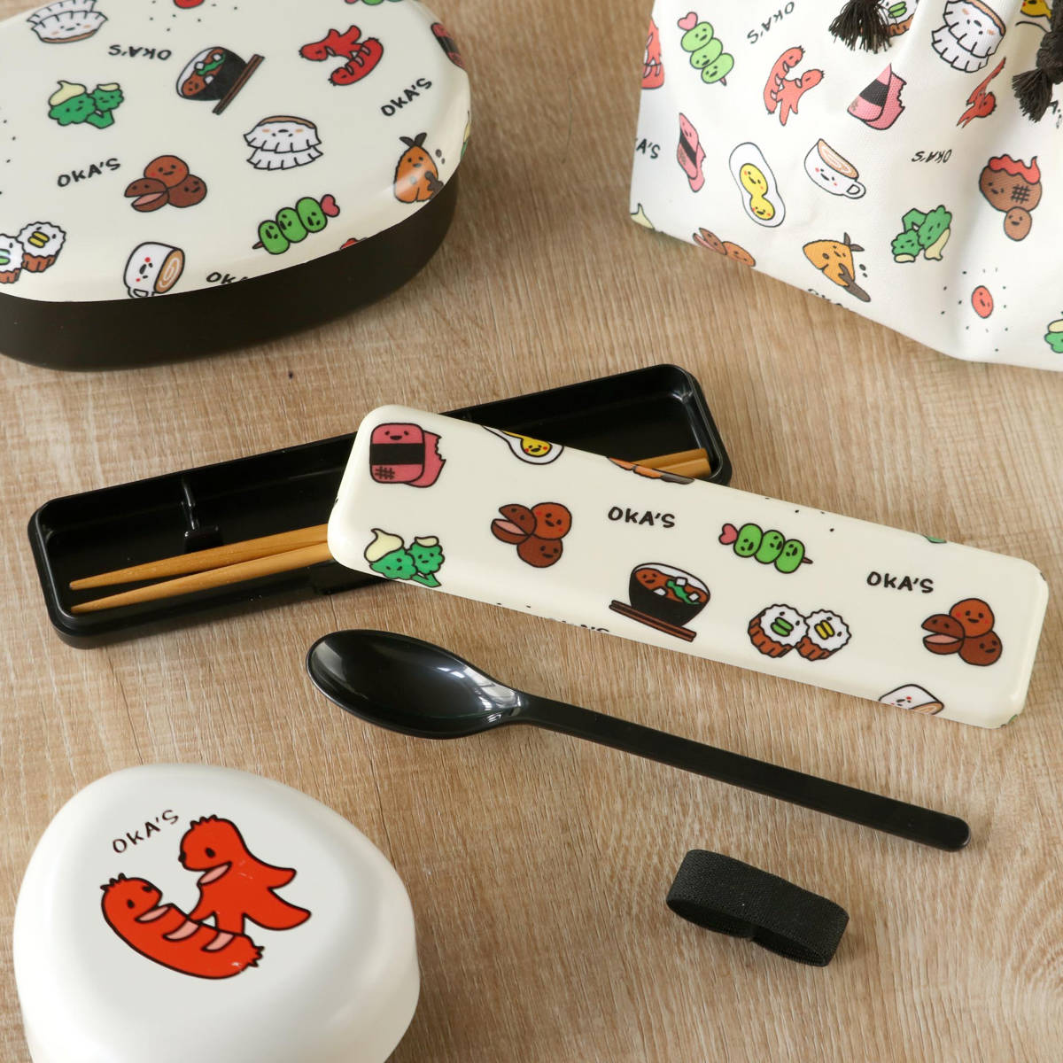 箸箱セット 布貼18.0布貼スプーン＆箸セット OKA’S （ 箸＆スプーンセット お箸 スプーン セット 箸＆スプーン カトラリー 日本製 18センチ お弁当用 ベルト付き 持ち運び 携帯用 子ども 大人 男女兼用 かわいい おしゃれ ）