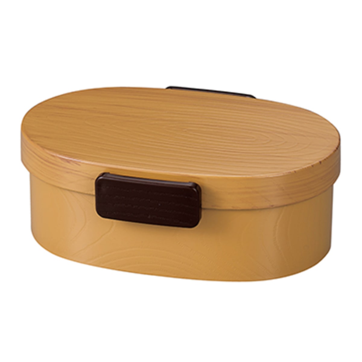 弁当箱 さっと洗えるお弁当箱 プレミアム 木目小判弁当 小 480ml タイト式 （ お弁当箱 ランチボックス レンジ対応 食洗機対応 一段 木目調 レンジOK 食洗機OK 弁当 お弁当 仕切り付き 大人 1段 日本製 ） 【ひのき】