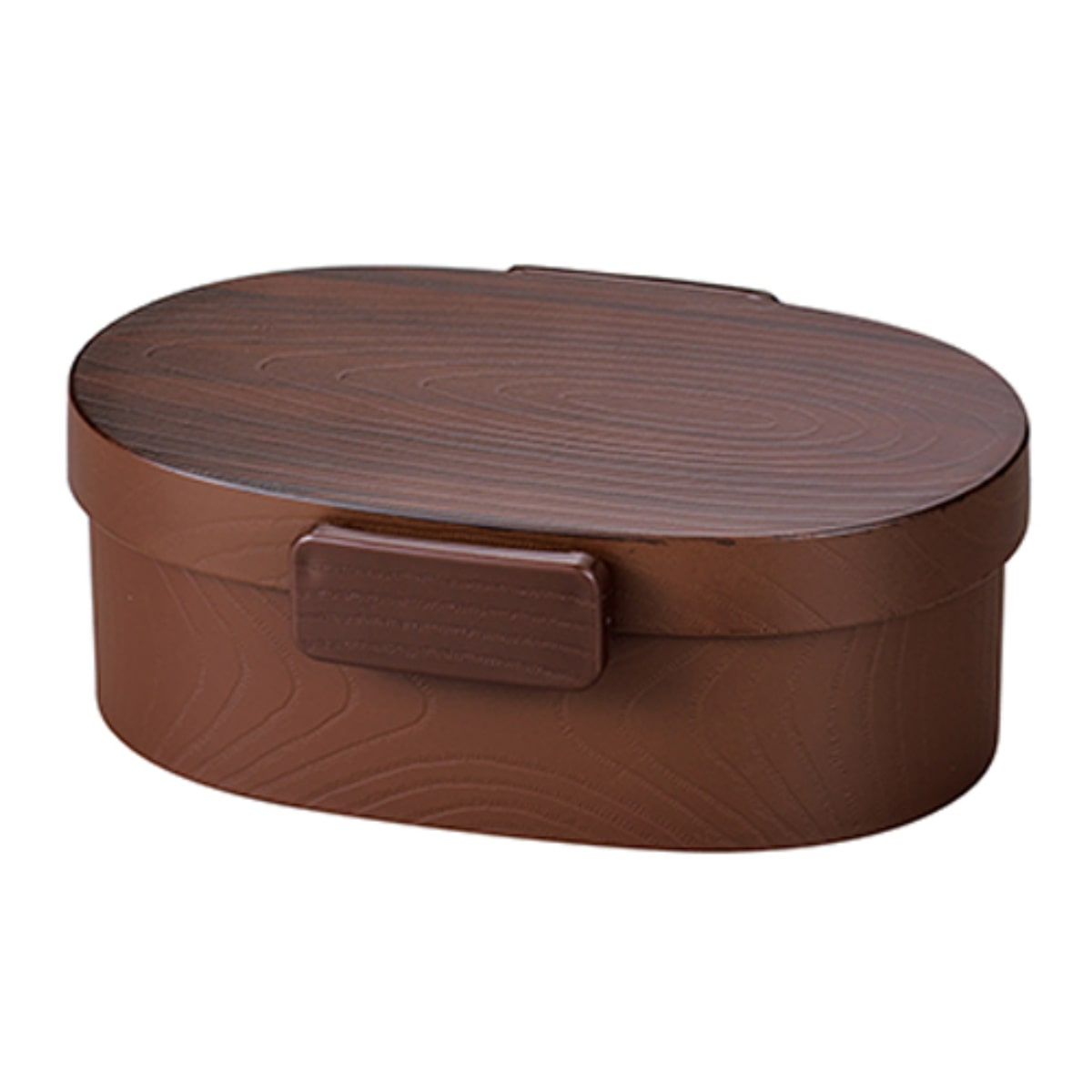 弁当箱 さっと洗えるお弁当箱 プレミアム 木目小判弁当 小 480ml タイト式 （ お弁当箱 ランチボックス レンジ対応 食洗機対応 一段 木目調 レンジOK 食洗機OK 弁当 お弁当 仕切り付き 大人 1段 日本製 ） 【栃木目】