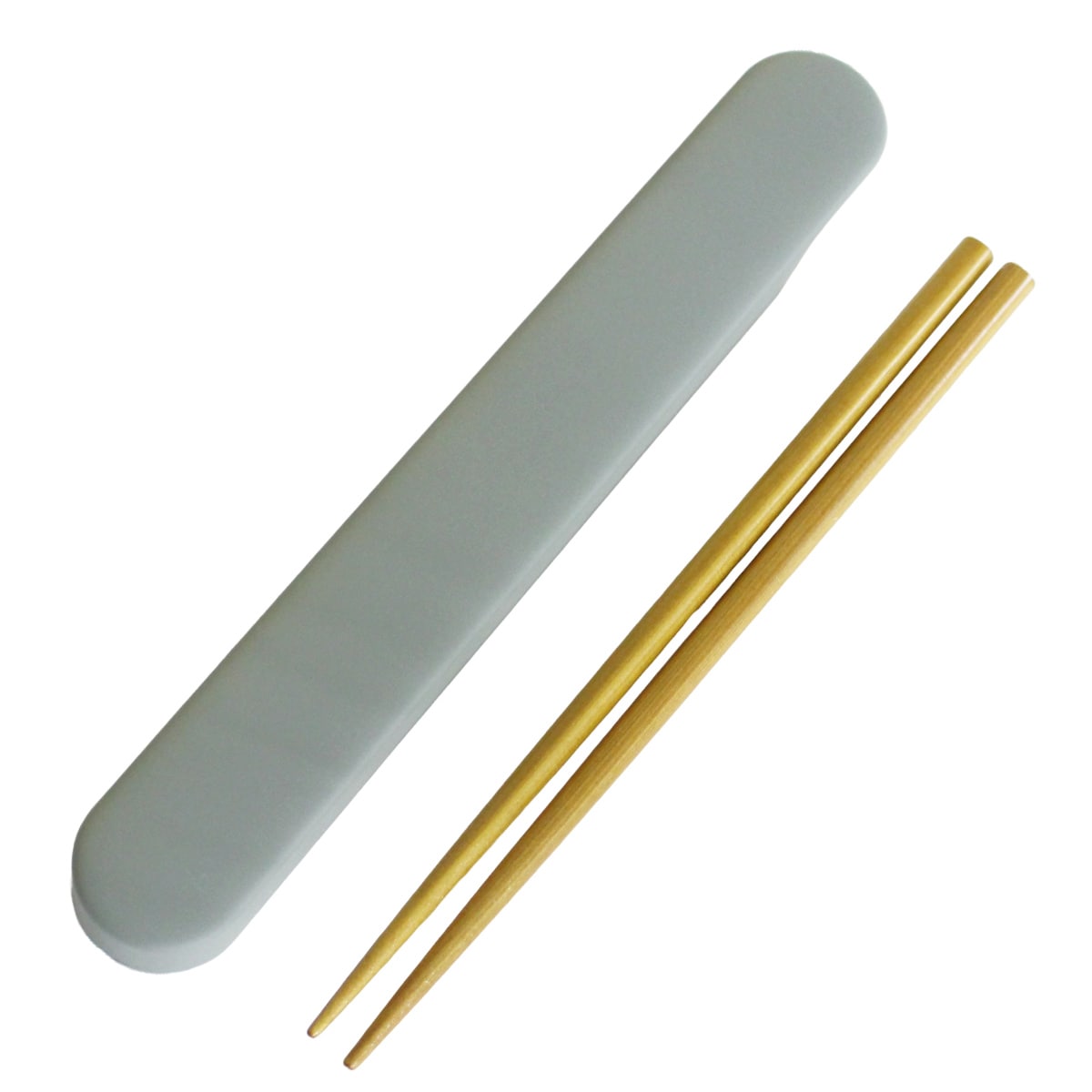 箸箱セット 食洗機対応 スライド箸箱セット 箸 18cm （ お箸 箸箱 セット 18センチ 大人 天然木 スライド式 日本製 カトラリー お弁当用 給食 携帯用 はし箱 木製 天然木製 くすみカラー 木目 ） 【カーキグリーン】