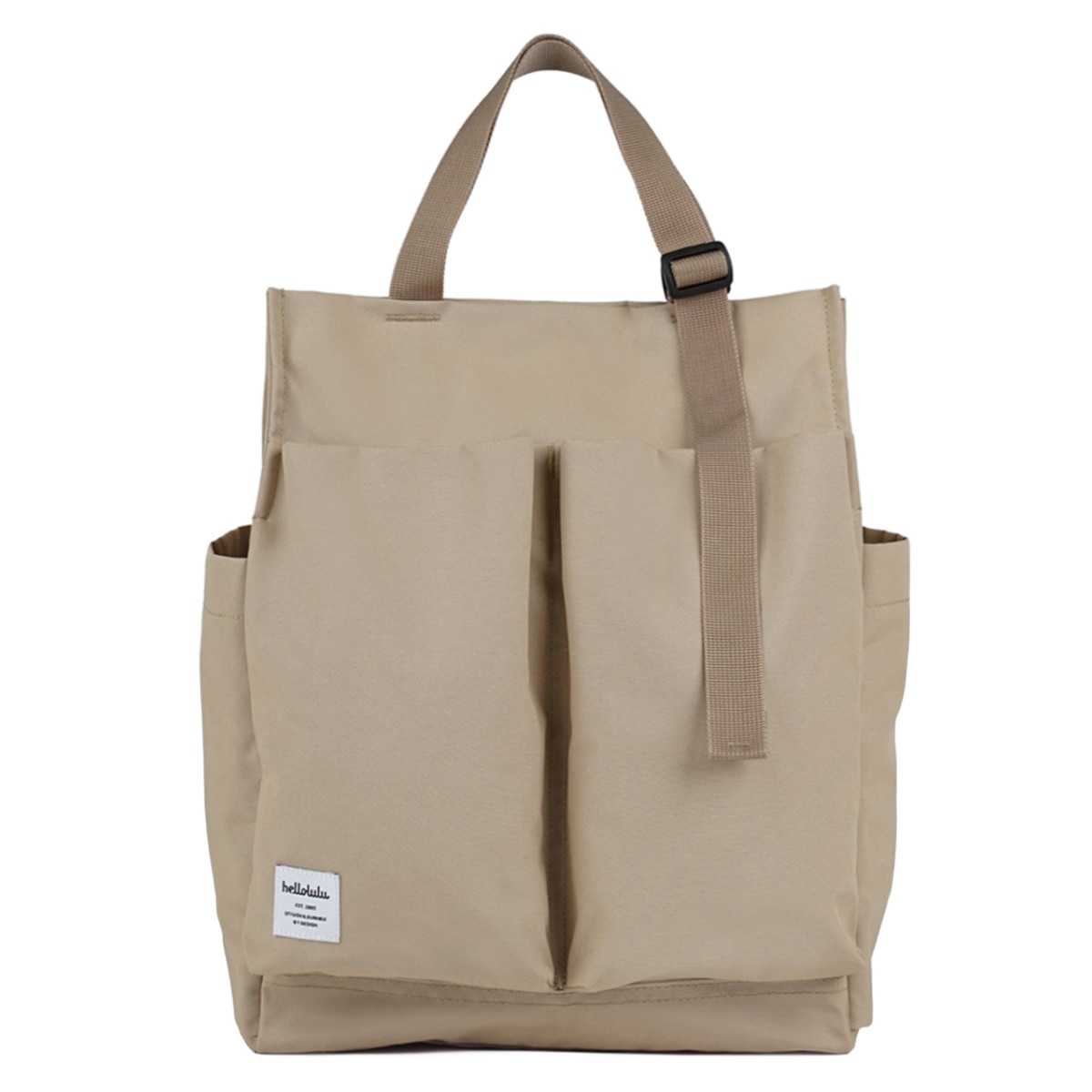 トートバッグ Hellolulu Luke 3WAY バーティカルトート 10L （ ハロルル バッグ ハンドバッグ ショルダーバッグ レディース メンズ 3way 軽い 撥水 通学 通勤 肩掛け 手提げ サイドポケット PC収納 自立 おしゃれ ） 【FogKhaki】