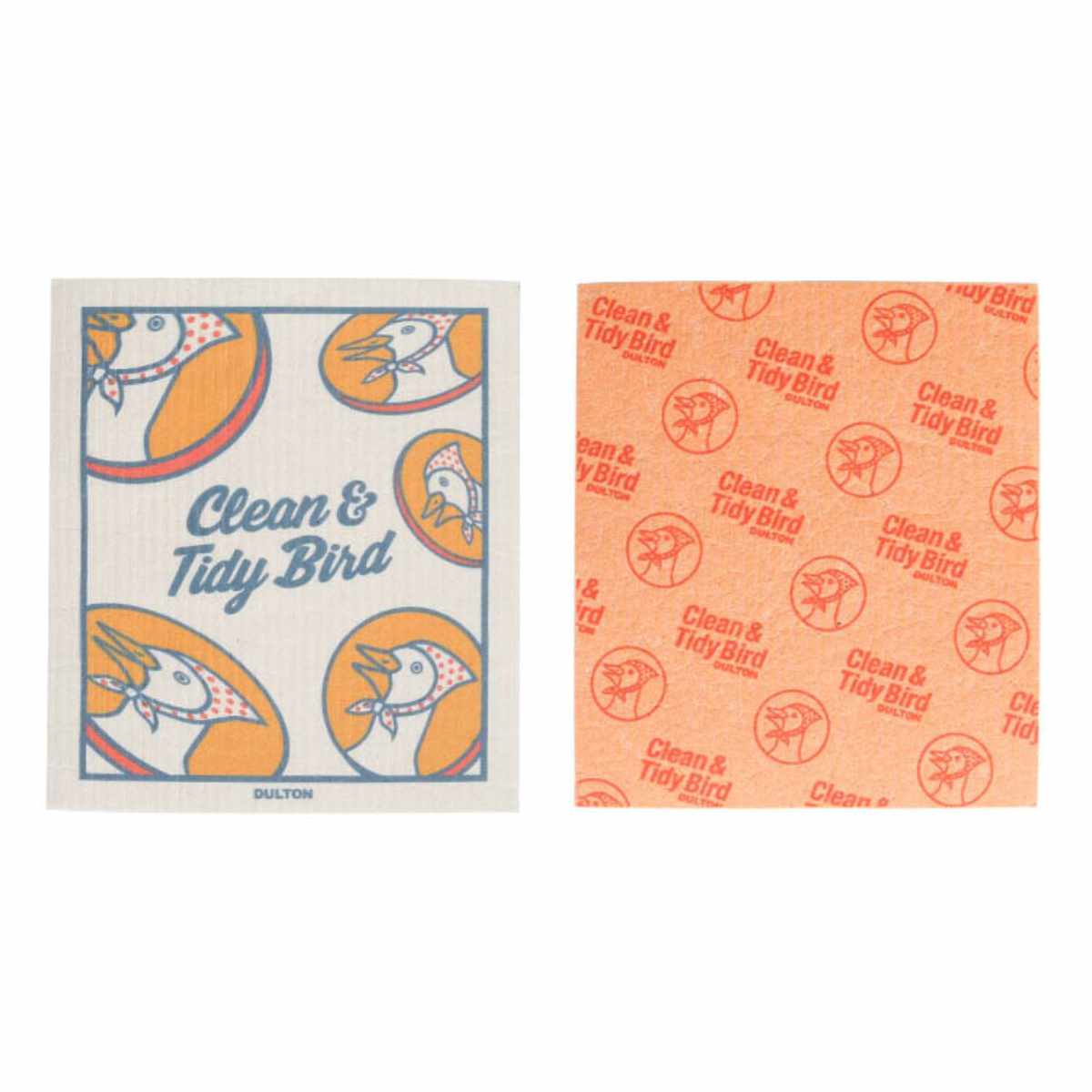 キッチンクロス ふきん ダルトン CELLULOSE CLOTH Sサイズ 2枚組 （ DULTON スポンジワイプ スポンジクロス セルロース 水切りマット 布巾 台拭き 食器拭き 水切り キッチンタオル テーブル布巾 コースター 吸水 速乾 ） 【オレンジ】