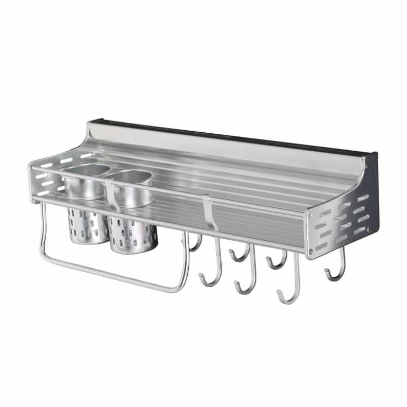 キッチンラック シンク上 ダルトンALUMINUM WALL RACK 調味料入れ （ DULTON シンクラック ウォールラック スパイスラック 調味料ラック 棚 マルチラック 浮かせる収納 壁面 キッチンツール スタンド フック 壁掛け アルミ ）