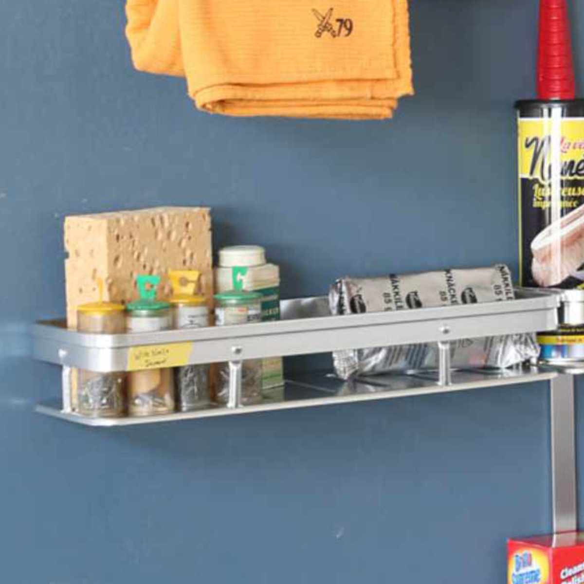 キッチンラック シンク上 ダルトン ALUMINUM WALL SHELF 小物収納 （ DULTON シンクラック ウォールラック スパイスラック 調味料ラック 棚 マルチラック 浮かせる収納 壁面 キッチンツール 小物 壁掛け アルミ 収納 ）