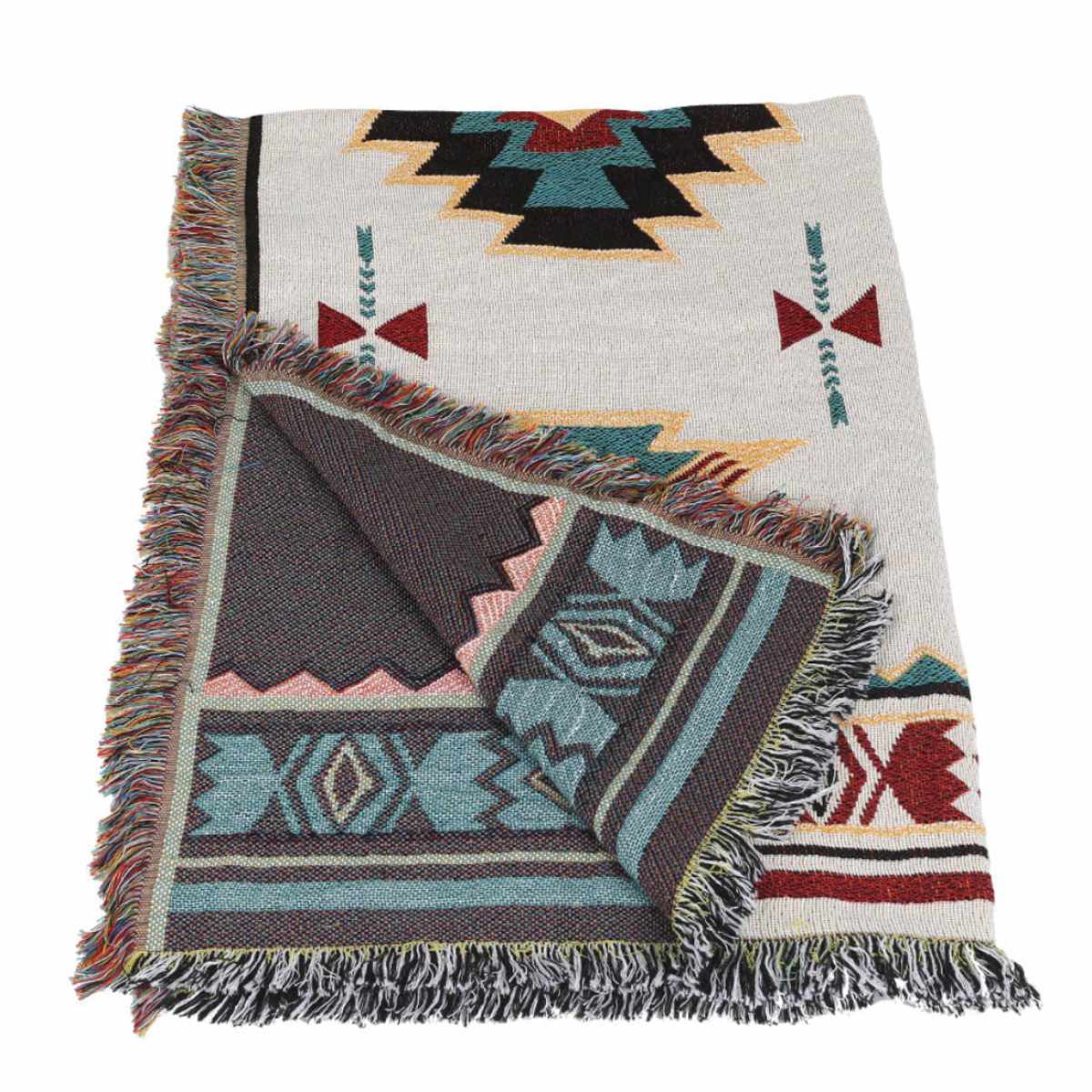 マルチクロス ダルトン JACQUARD MULTI CLOTH Lサイズ リバーシブル （ DULTON 155×135cm マルチカバー テーブルクロス フリーカバー ソファーカバー 大判 長方形 多目的 マルチ クロス キャンプ ピクニック 布 ） 【ナバホ】