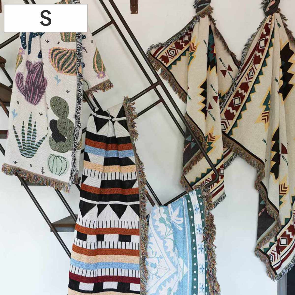 マルチクロス ダルトン JACQUARD MULTI CLOTH Sサイズ リバーシブル （ DULTON 143×95cm マルチカバー テーブルクロス フリーカバー ソファーカバー 長方形 多目的 マルチ クロス キャンプ ピクニック 布 ） 【カクタス】