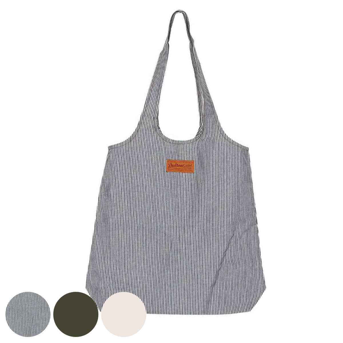 ダルトン エコバッグ ROUGHLY BAG コットン100％ 洗濯 （ DULTON マイバッグ トートバッグ 買い物バッグ レジ袋 レジバッグ 手提げ袋 買い物袋 サブバッグ マルシェバッグ 肩掛け 洗える コットン おしゃれ カジュアル ユニセックス ） 【ヒッコリーストライプ】