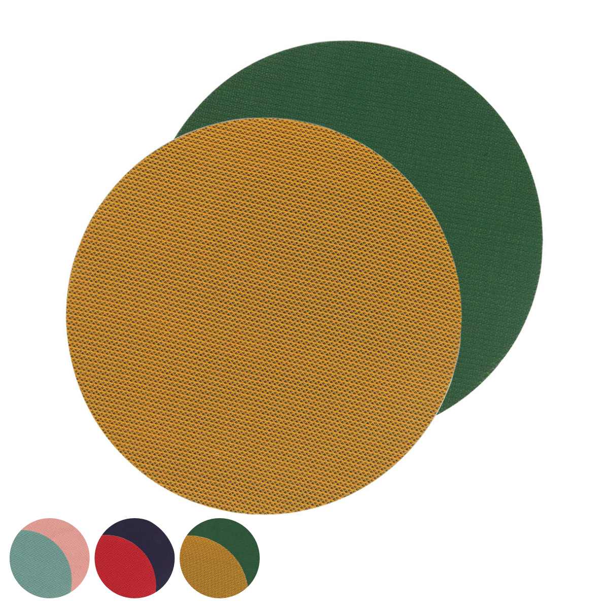 ダルトン ランチョンマット PLACE MAT ROUND （ DULTON 直径38cm おしゃれ 円形 丸型 丸 洗える ラウンド リバーシブル 両面 プレイスマット ランチマット テーブルウェア インテリア キッチン用品 ） 【グリーン×ピンク】