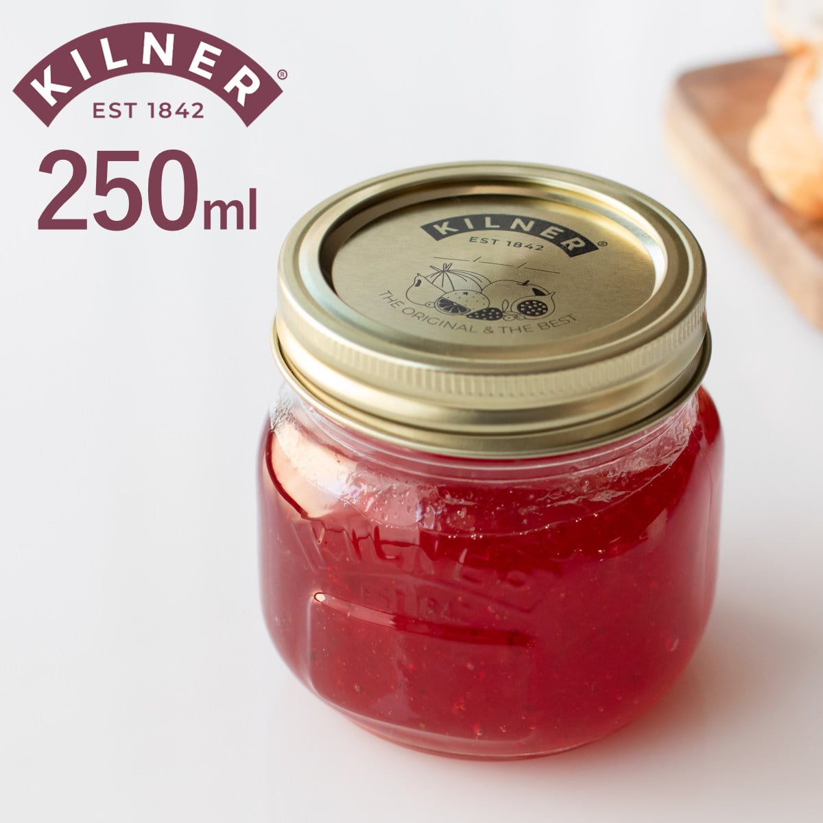 保存瓶 KILNER 250ml Preserve Jar （ キルナー ガラス瓶 ガラス 食洗機対応 二重フタ式 保存 食品 保存容器 保存ビン ジャム ピクルス 漬物 調味料 ）