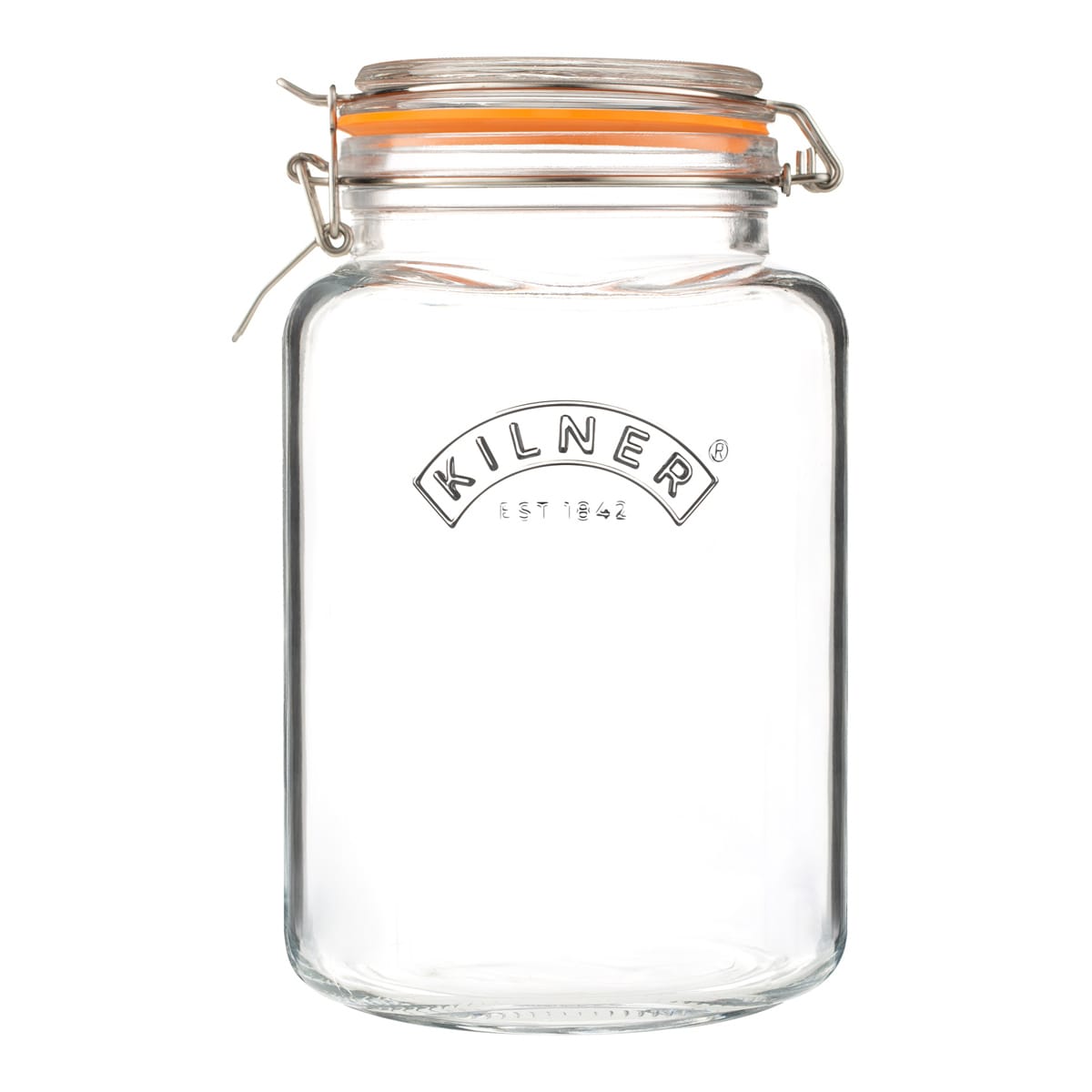 保存瓶 KILNER 3L Clip Top Square Jar （ キルナー ガラス瓶 ガラス保存瓶 ガラス 密閉 食洗機対応 保存 瓶 食品 クリップトップスクエアジャー パッキン付き ガラス容器 四角 調味料 果実酒 梅酒 ）
