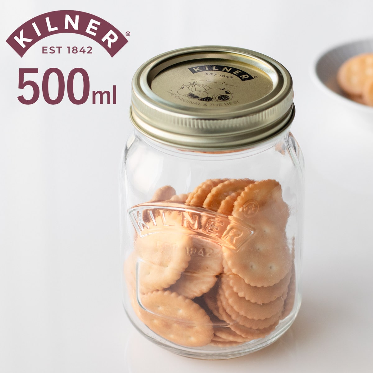 保存瓶 KILNER 500ml Preserve Jar （ キルナー ガラス瓶 ガラス 食洗機対応 二重フタ式 保存 食品 保存容器 保存ビン ジャム ピクルス 漬物 調味料 ）