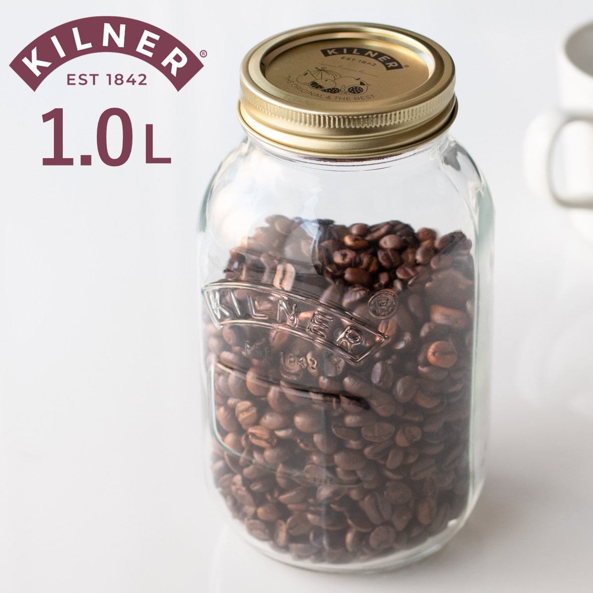 保存瓶 KILNER 1L Preserve Jar （ キルナー ガラス瓶 ガラス 食洗機対応 二重フタ式 保存 食品 保存容器 保存ビン ジャム 果実酒 梅酒 調味料 ）