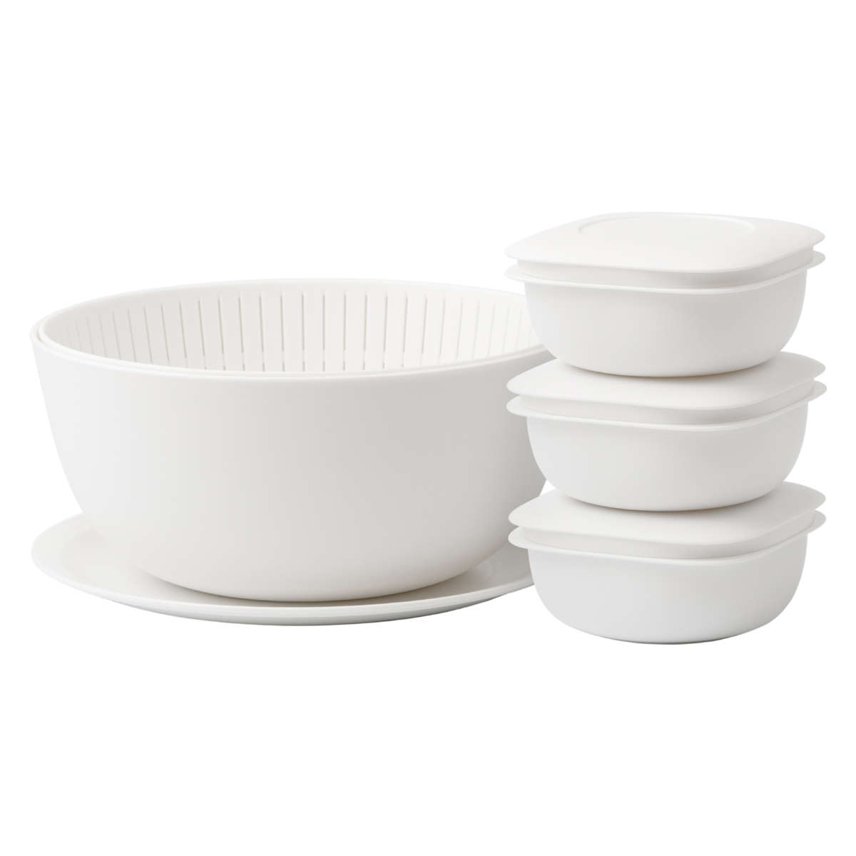 冷凍ご飯容器 ボウル ザル セット 米とぎにも使える ザルとボウル プレート＆蒸気であたためる 冷凍ごはん容器 3個組 保存容器 （ ライクイット 米とぎボウル ごはん容器 like-it 冷凍 蒸し器 日本製 レンジ対応 食洗機対応 ）