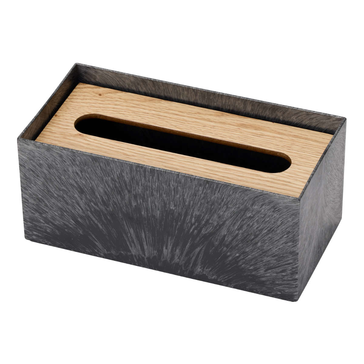ティッシュボックス リバーシブル木蓋 Like-it ティッシュケース （ 木製 クリア プラスチック ライクイット おしゃれ インテリア ティッシュ ボックス リビング 洗面 キッチン 寝室 リバーシブル 透明 ） 【ブラック】