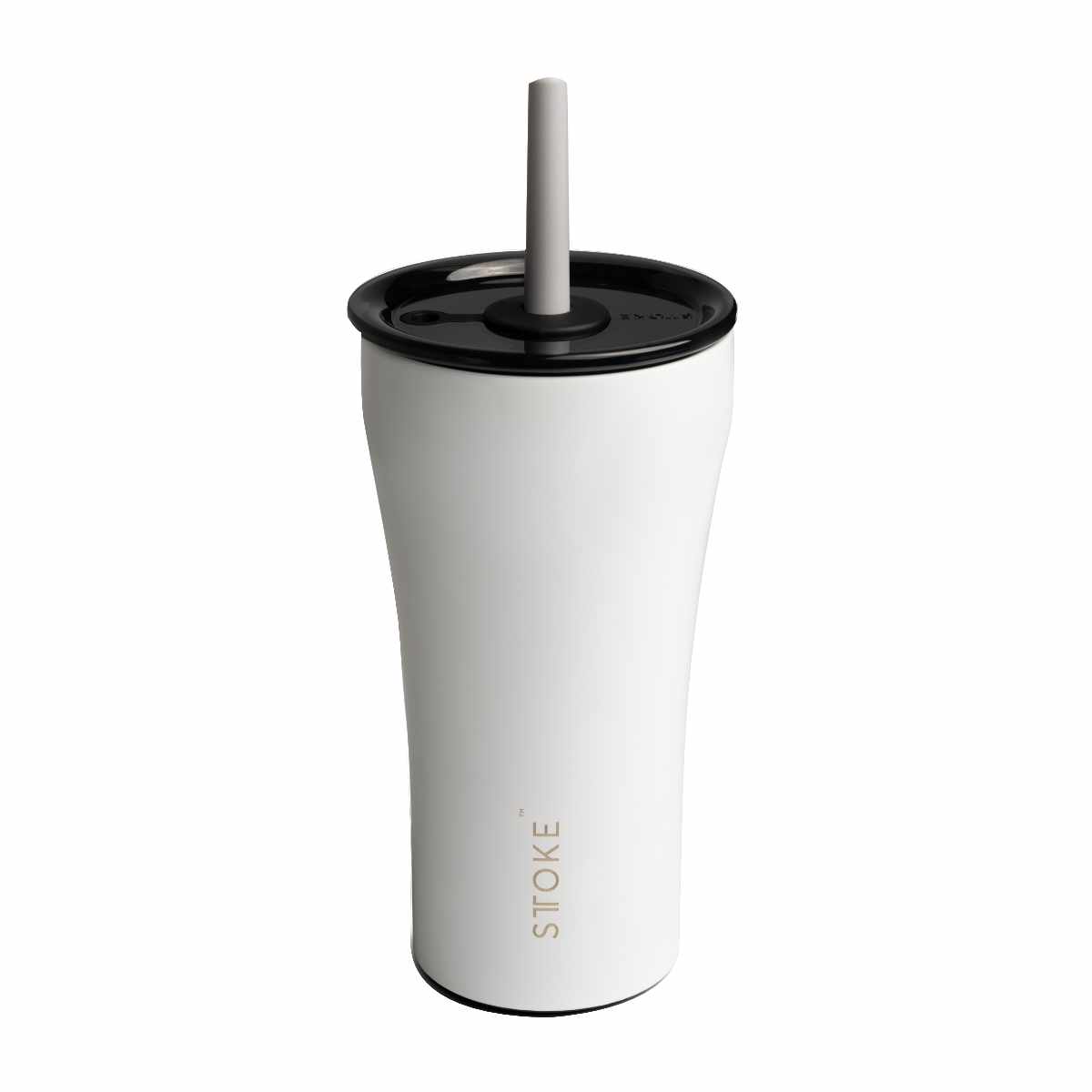 STTOKE ストーク ストロータンブラー 20oz 590ml （ ストロー 保温 保冷 蓋付き 真空構造 完全密封 こぼれない おしゃれ 溢れない 真空断熱 水筒 コーヒー スポドリ 炭酸 OK 広口形状 滑り止め ） 【エンジェルホワイト】