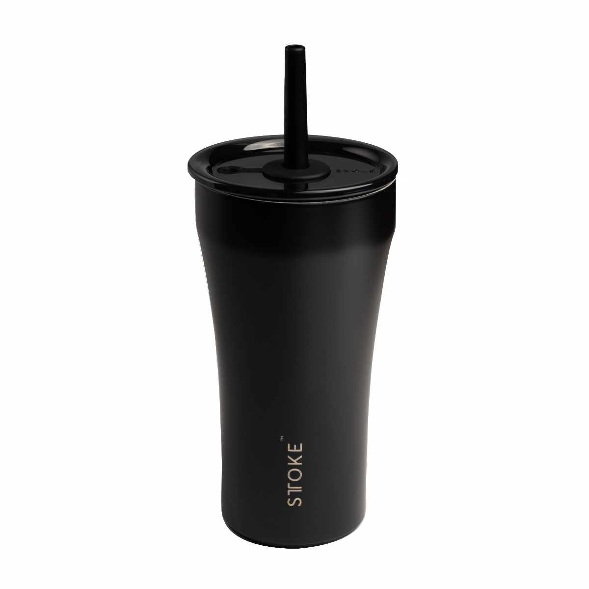 STTOKE ストーク ストロータンブラー 20oz 590ml （ ストロー 保温 保冷 蓋付き 真空構造 完全密封 こぼれない おしゃれ 溢れない 真空断熱 水筒 コーヒー スポドリ 炭酸 OK 広口形状 滑り止め ） 【リュクスブラック】