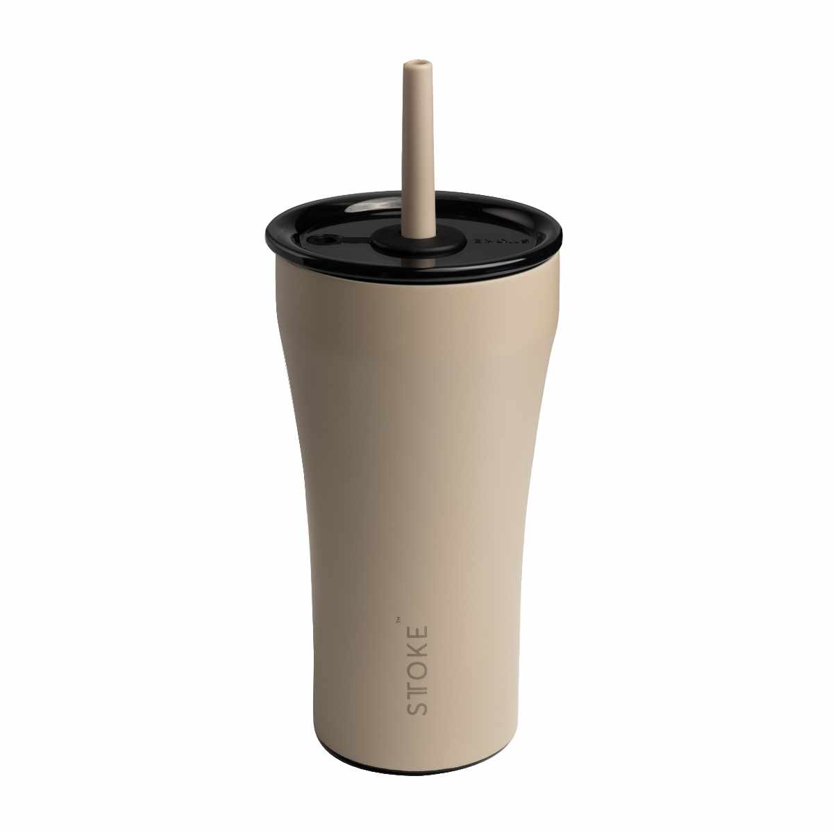 STTOKE ストーク ストロータンブラー 20oz 590ml （ ストロー 保温 保冷 蓋付き 真空構造 完全密封 こぼれない おしゃれ 溢れない 真空断熱 水筒 コーヒー スポドリ 炭酸 OK 広口形状 滑り止め ） 【サンドベージュ】