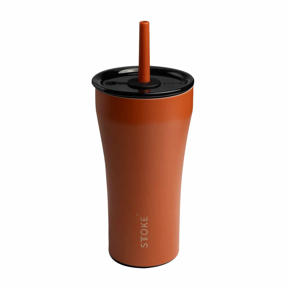 STTOKE ストーク ストロータンブラー 20oz 590ml （ ストロー 保温 保冷 蓋付き 真空構造 完全密封 こぼれない おしゃれ 溢れない 真空断熱 水筒 コーヒー スポドリ 炭酸 OK 広口形状 滑り止め ） 【サンバーストオレンジ】