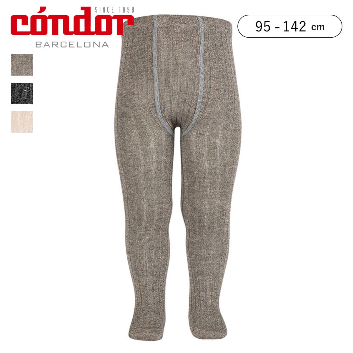 タイツ condor 子供 95～142cm ブライト リブタイツ （ コンドル カラータイツ 子供用タイツ キッズ ジュニア リブ 破れにくい スペイン製 キッズ用 ジュニア用 ラメ 上品 おしゃれ ） 【アンスラサイタ 10】