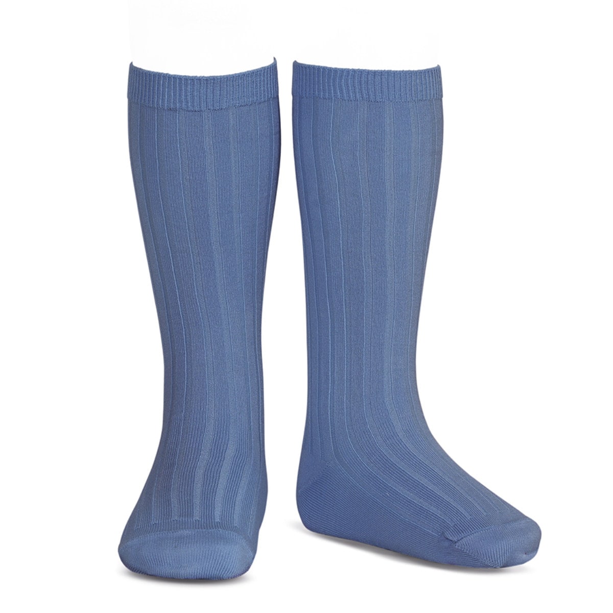 靴下 condor コンドル レディース 24.5～26.5cm ベーシック リブ ニーハイソックス （ ソックス くつ下 くつした コットン 大人 丈夫 ハイソックス スペイン製 手触り 滑らか 無地 女性 おしゃれ 24.5cm 25cm 25.5 cm ） 【アスールフランシア 12】