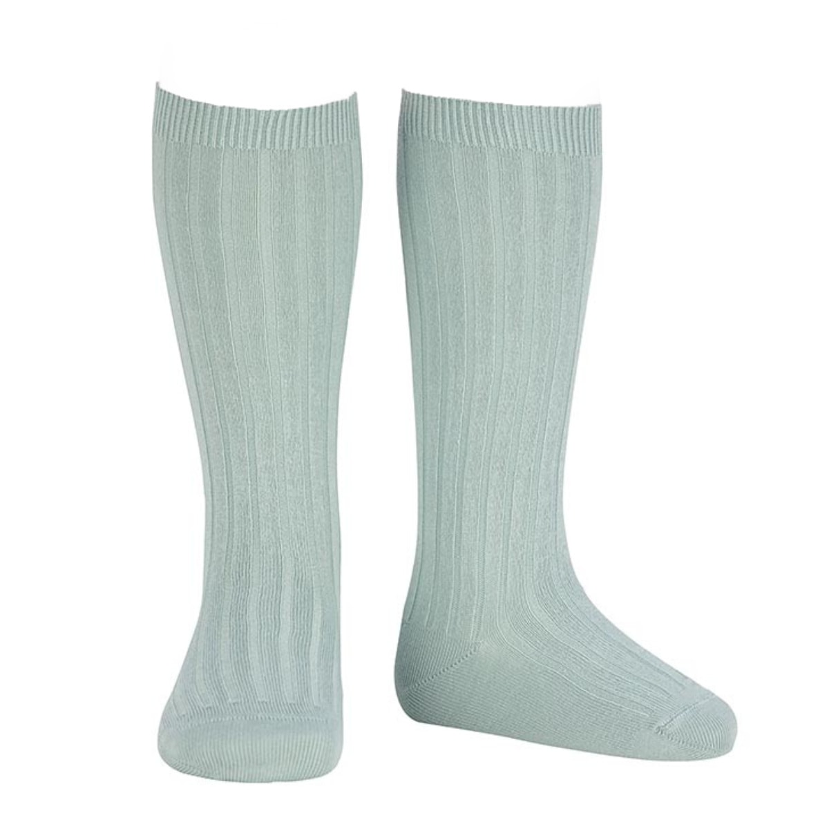 靴下 condor コンドル レディース 24.5～26.5cm ベーシック リブ ニーハイソックス （ ソックス くつ下 くつした コットン 大人 丈夫 ハイソックス スペイン製 手触り 滑らか 無地 女性 おしゃれ 24.5cm 25cm 25.5 cm ） 【ブルーマ 14】