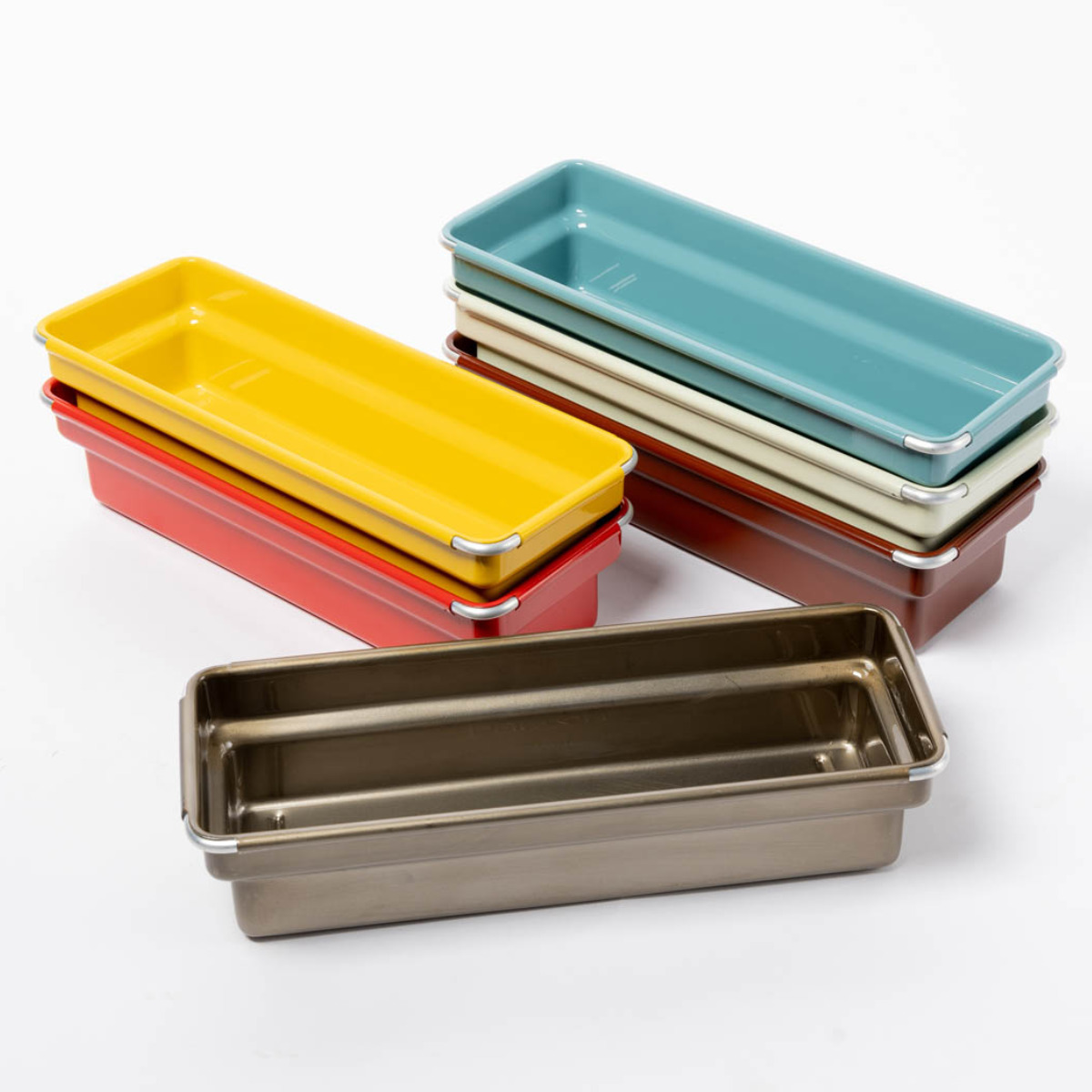 収納ケース OBLONG TRAY 小物入れ ダルトン 幅27.2×奥行10×高さ6.2cm （ 小物収納 収納 トレー トレイ カトラリーケース スタッキング カトラリートレー 小物トレー 収納ボックス 整理ボックス フリーケース 金属 積み重ね ） 【ブラウン】
