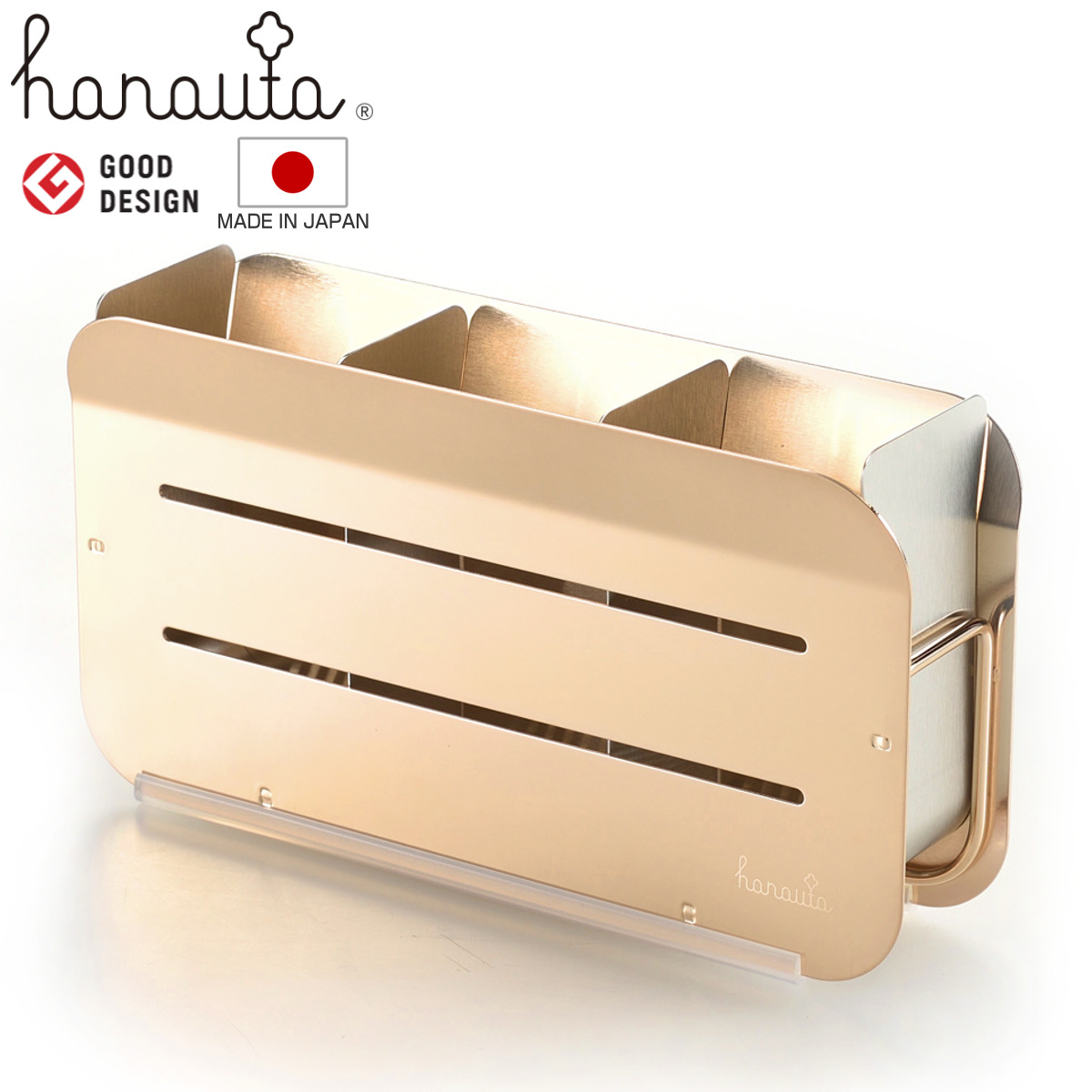 カトラリーポケット 水切りラック用 hanauta ハナウタ 箸立て ローズゴールド （ 水切り 水切りラック ステンレス コンパクト カトラリー ポケット 仕切り 箸 キッチンツール 小物入れ 立てる 乾燥 収納 ）
