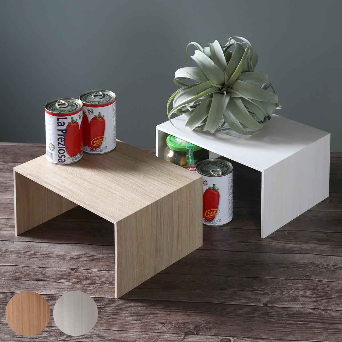 キッチンラック プラスラック 木製 （ ライクイット ディッシュラック コの字ラック 調味料ラック 収納棚 収納ラック キッチン ラック コの字 スパイスラック 収納ボックス下 フリーラック マルチラック 整理棚 ブリックス ） 【ナチュラル】