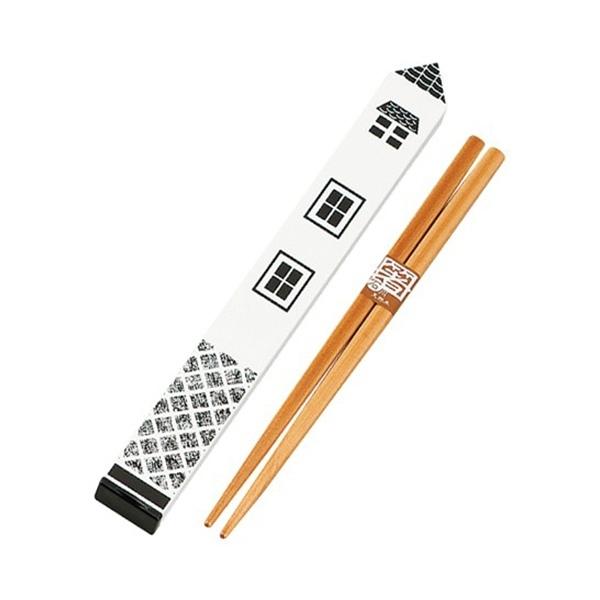 箸＆箸箱セット HAKOYA おべんとハウス 蔵 木製箸18cm付き （ 箸 お箸 箸ケース 日本製 ケース はし 弁当 お弁当 スライド式 持ち運び お弁当用 携帯用 おしゃれ ） 【黒壁】