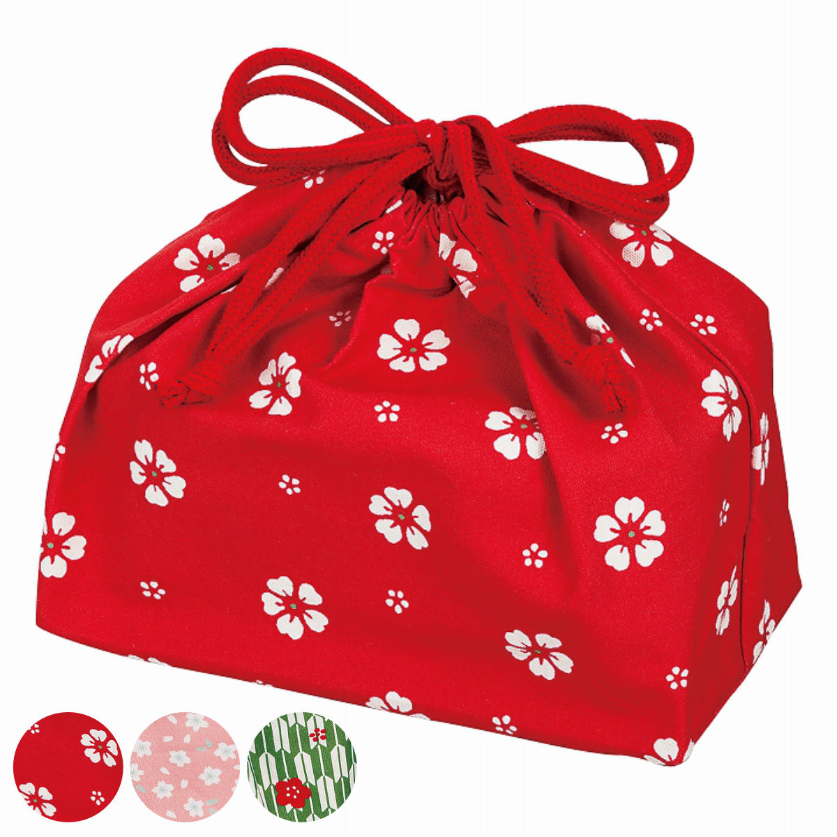 お弁当袋 HAKOYA ちよがみ 巾着袋 （ 弁当包み 和風 レトロモダン 日本製 ランチボックス巾着 和柄 大人かわいい 女性用 レディース ） 【桜うさぎ】