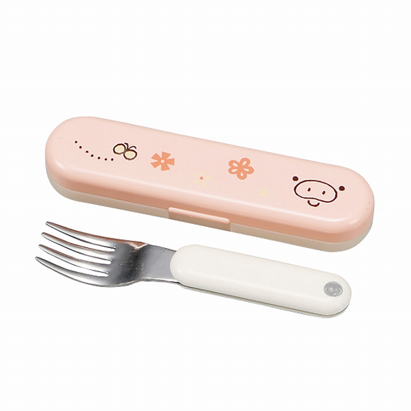 フォーク＆フォークケースセット HAKOYA ともだち フォークセット こぶた （ 折りたたみ コンパクト フォーク&フォークケースセット 日本製 動物柄 ）