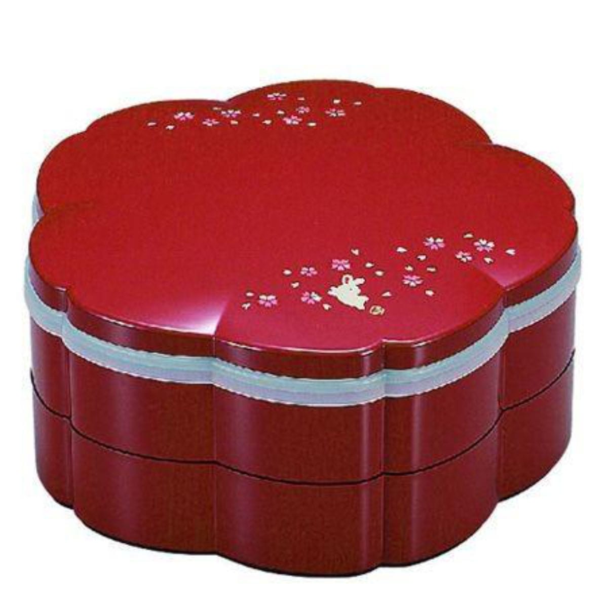 弁当箱 ランチボックス HAKOYA 桜型二段オードブル （ 重箱 二段重 二段 さくら型 日本製 おしゃれ お重箱 御重 2段重 行楽弁当箱 お正月 運動会 おせち料理 花 さくら 内蓋付き ）