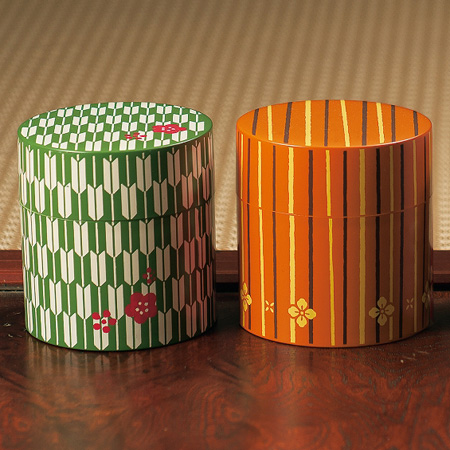 茶筒 HAKOYA 和風 小花柄シリーズ 350ml 中蓋付き （ お茶 容器 キャニスター 和柄 ） 【矢絣梅】