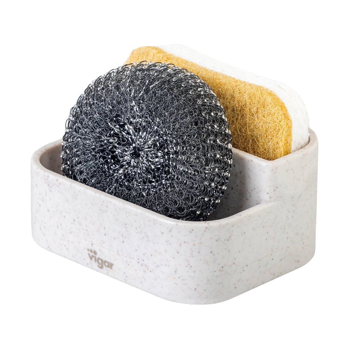 スポンジラック Vigar レンゴ Wスポンジホルダー （ ヴィガール スポンジホルダー 2段 スポンジ置き スポンジ収納 スポンジ たわし 置き シンクラック キッチン収納 たわし置き ） 【terrazzo】