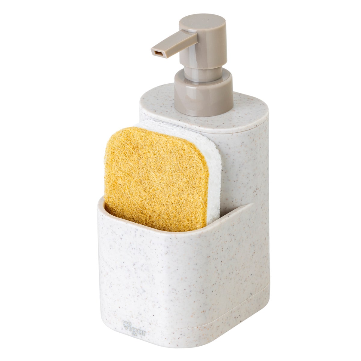 スポンジラック Vigar レンゴ シンクキャディセット2 （ ヴィガール スポンジホルダー スポンジ置き ディスペンサー付き ディスペンサー スポンジ ホルダー ソープボトル ソープディスペンサー 洗剤 置き おしゃれ ） 【terrazzo】