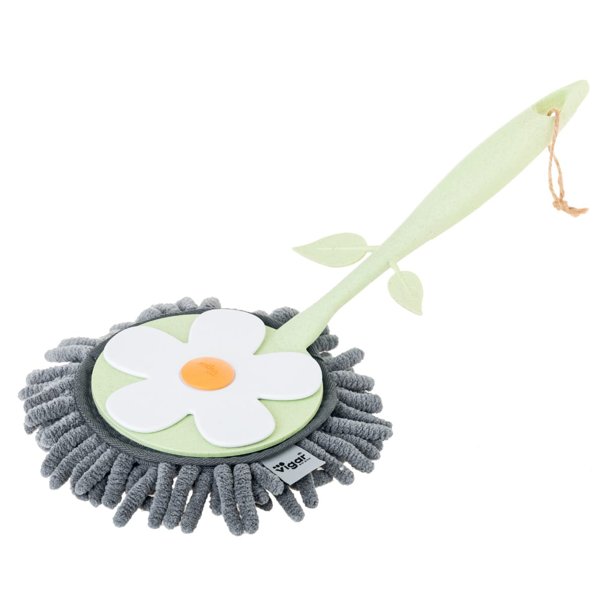 ほこり取り Vigar フローガニック ラウンド マイクロファイバーダスター （ ヴィガール ハンドモップ 洗える かわいい ホコリ取り ハンディ モップ お花 クリーナー 繰り返し使える マイクロファイバー おしゃれ ）