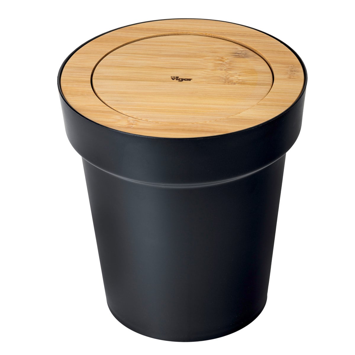 ごみ箱 4L Vigar ゼンス ラウンドビン バンブー （ ヴィガール コーナーポット サニタリーポット ゴミ箱 三角コーナー 丸型 ダストボックス リビング 寝室 洗面所 おしゃれ ）