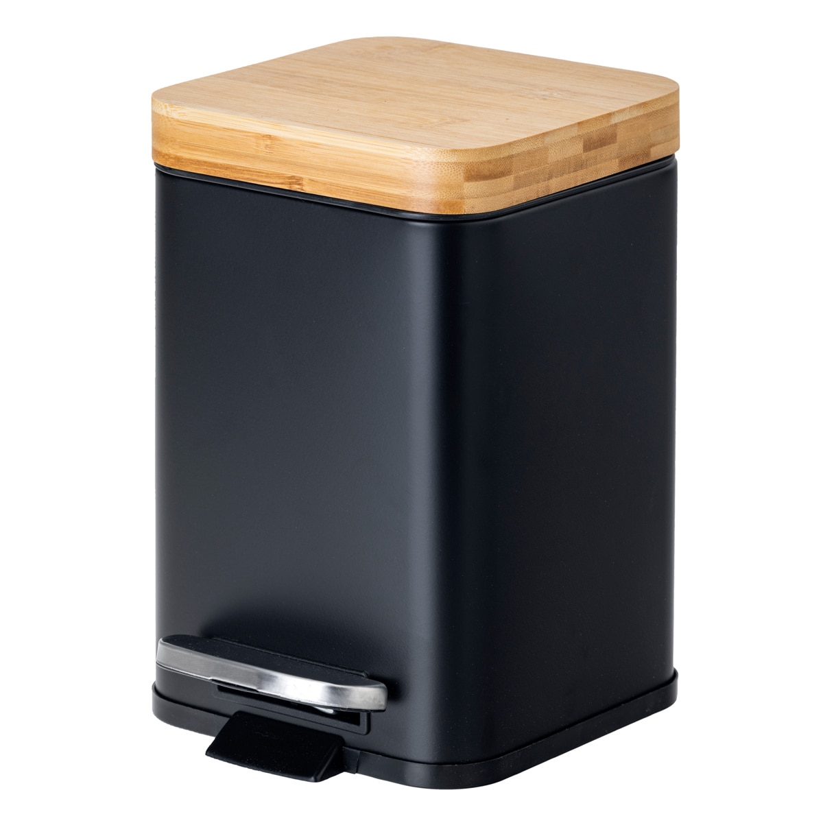 ごみ箱 3L Vigar ゼンス ペダルビン バンブー （ ヴィガール コーナーポット サニタリーポット ごみ箱 三角コーナー ゴミ箱 おしゃれ ） 【BLACK】