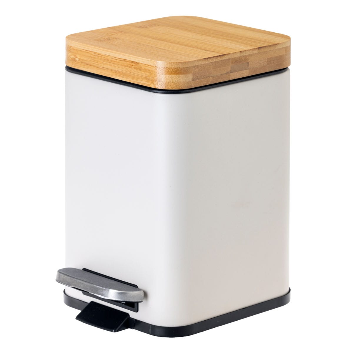 ごみ箱 3L Vigar ゼンス ペダルビン バンブー （ ヴィガール コーナーポット サニタリーポット ごみ箱 三角コーナー ゴミ箱 おしゃれ ） 【WHITE】