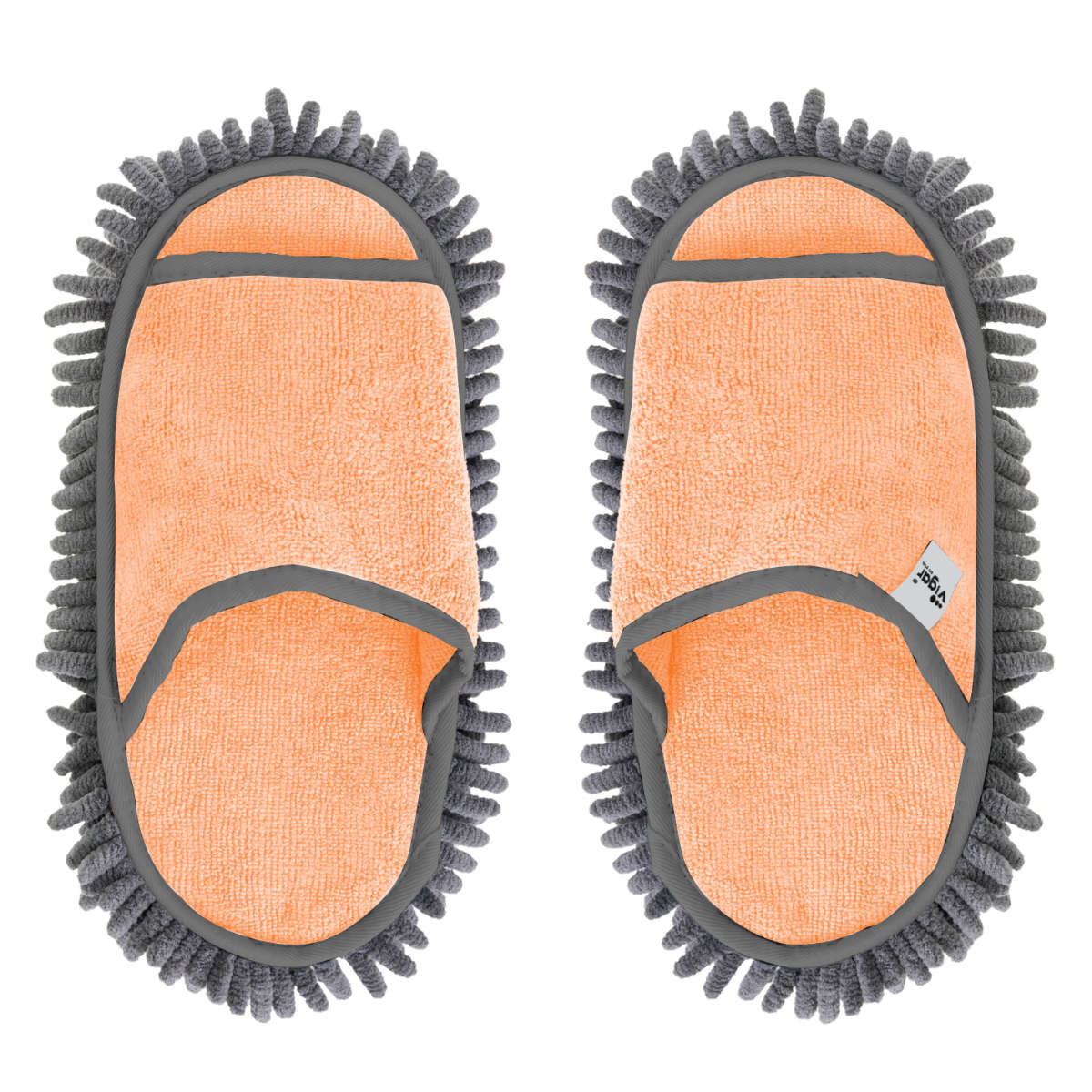 スリッパ Vigar レンゴ マイクロファイバー （ ヴィガール モップスリッパ 洗える お掃除 ながら掃除 お掃除スリッパ ホコリ 床掃除 ながらそうじ 掃除スリッパ モップ 洗濯OK ） 【ORANGE×GRAY】