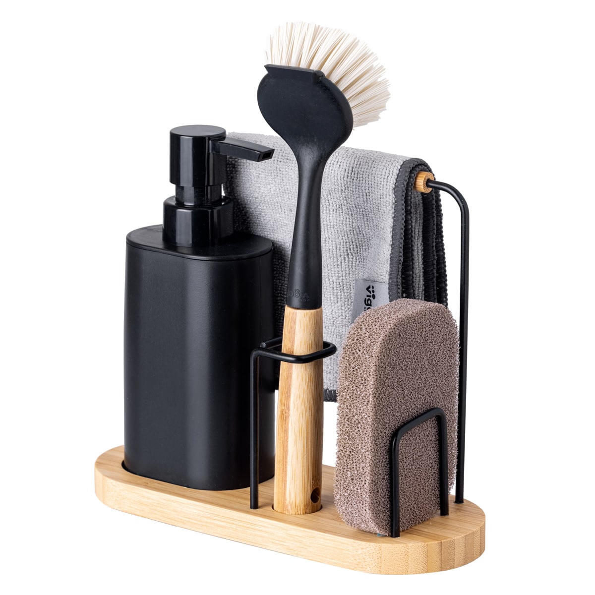 スポンジラック Vigar ヴィンテージ 4ピース シンク キャディセット （ ヴィガール スポンジホルダー スポンジ置き キッチンブラシ ディスペンサー スポンジ 布巾 スポンジ入れ ボトルホルダー ボトルラック 洗剤 ラック ）