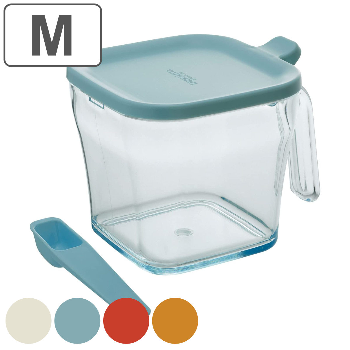 調味料入れ M リベラリスタ クックポット レギュラー スプーン付き （ 調味料容器 調味料ケース 使いやすい おしゃれ 塩 砂糖 シール付き パッキン付き 調味料ポット 調味料 スパイス 容器 ストッカー キャニスター 保存 ） 【レッド】