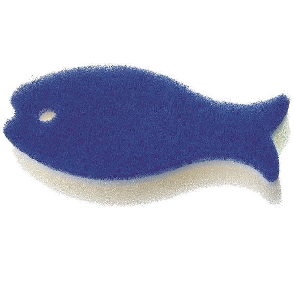 マーナ キッチンスポンジ おさかなスポンジ （ MARNA 食器用スポンジ 台所用スポンジ 食器用 クリーナー キッチン スポンジ たわし 掃除 お魚スポンジ ）【 ブルー 】