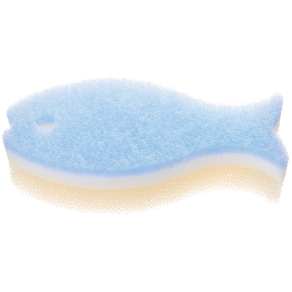 マーナ キッチンスポンジ おさかなスポンジ （ MARNA 食器用スポンジ 台所用スポンジ 食器用 クリーナー キッチン スポンジ たわし 掃除 お魚スポンジ ）【 ライトブルー 】