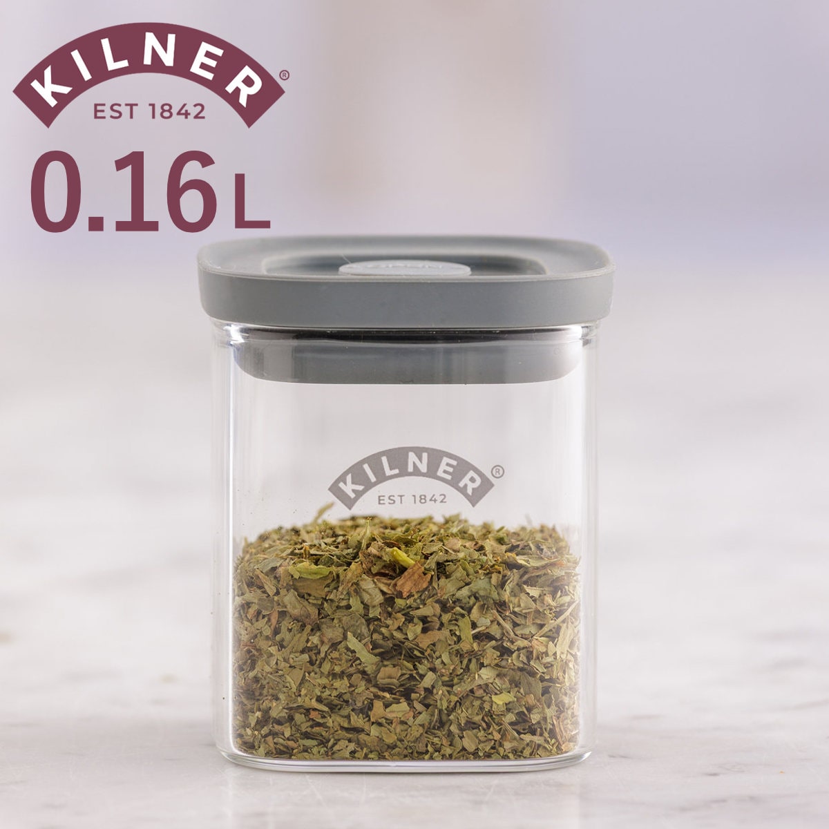 保存容器 KILNER Fresh Storage Square Spice Jar 160ml （ キルナー キャニスター 密閉 密閉容器 ガラス ガラス保存容器 密閉保存 ジャー 保存瓶 調味料 角型 おしゃれ ）