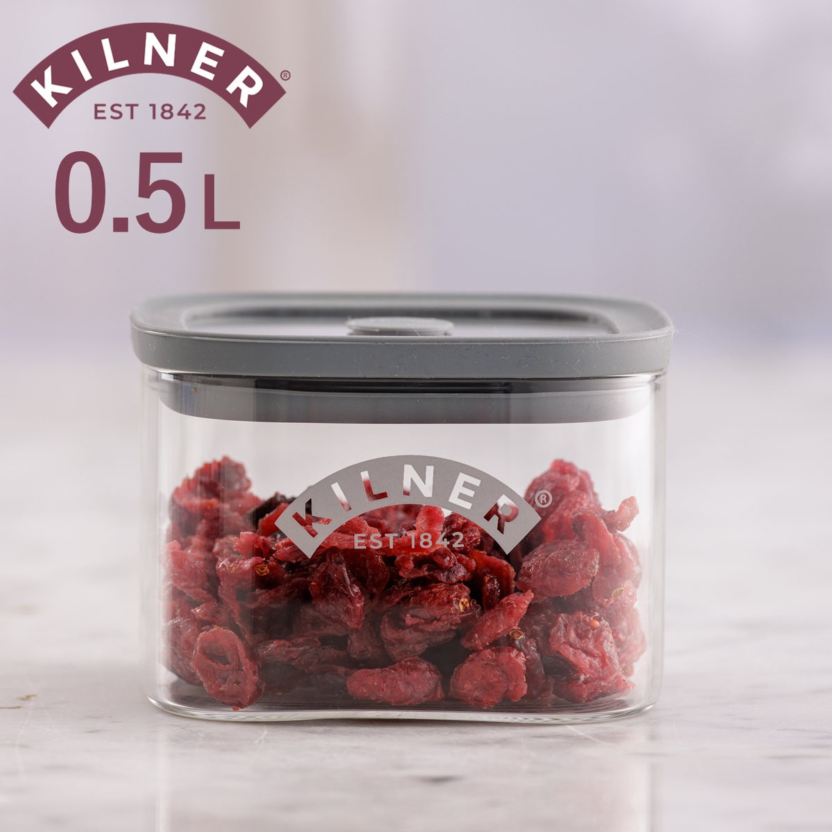 保存容器 KILNER Fresh Storage Square Jar 500ml （ キルナー キャニスター 密閉 密閉容器 ガラス ガラス保存容器 密閉保存 ジャー 保存瓶 調味料 角型 おしゃれ ）