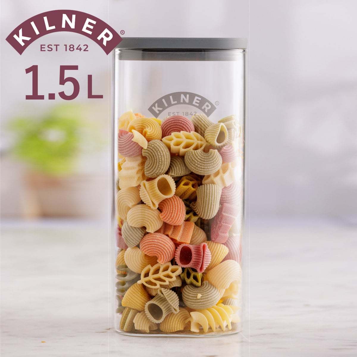 保存容器 KILNER 6個セット 1.5L Fresh Storage Square Jar （ キルナー キャニスター 密閉 密閉容器 ガラス ガラス保存容器 1500ml 密閉保存 ジャー 保存瓶 調味料 角型 おしゃれ ）