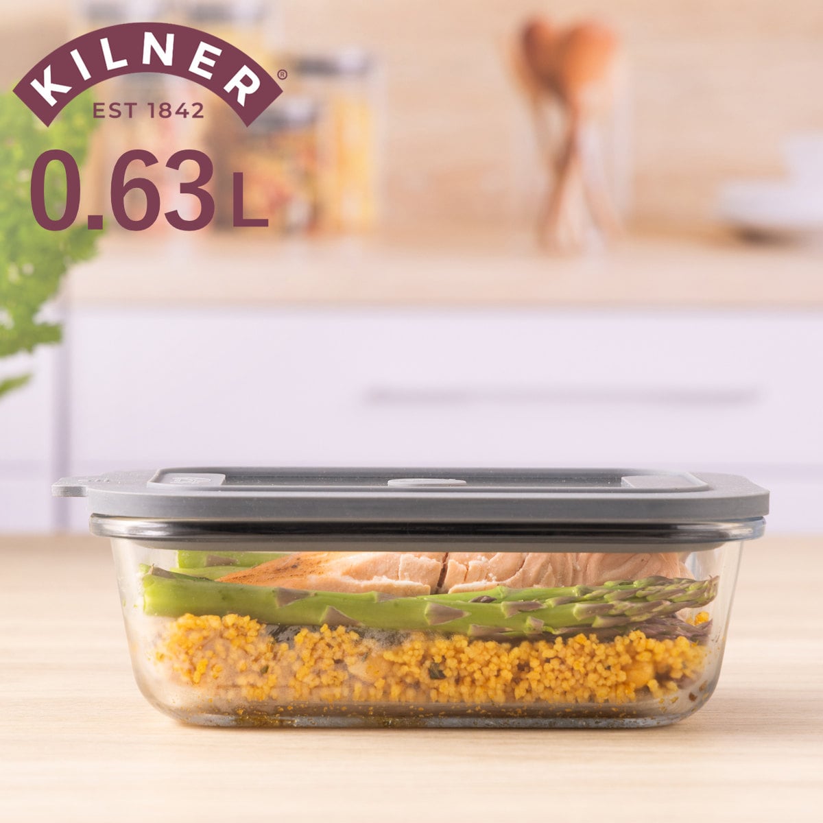 保存容器 KILNER 630ml New Fresh Storage Rectangle （ キルナー 密閉 密閉容器 ガラス ガラス保存容器 電子レンジ対応 食洗機対応 オーブン対応 密閉保存容器 密閉保存 角型 食品保存容器 食品保存 ）