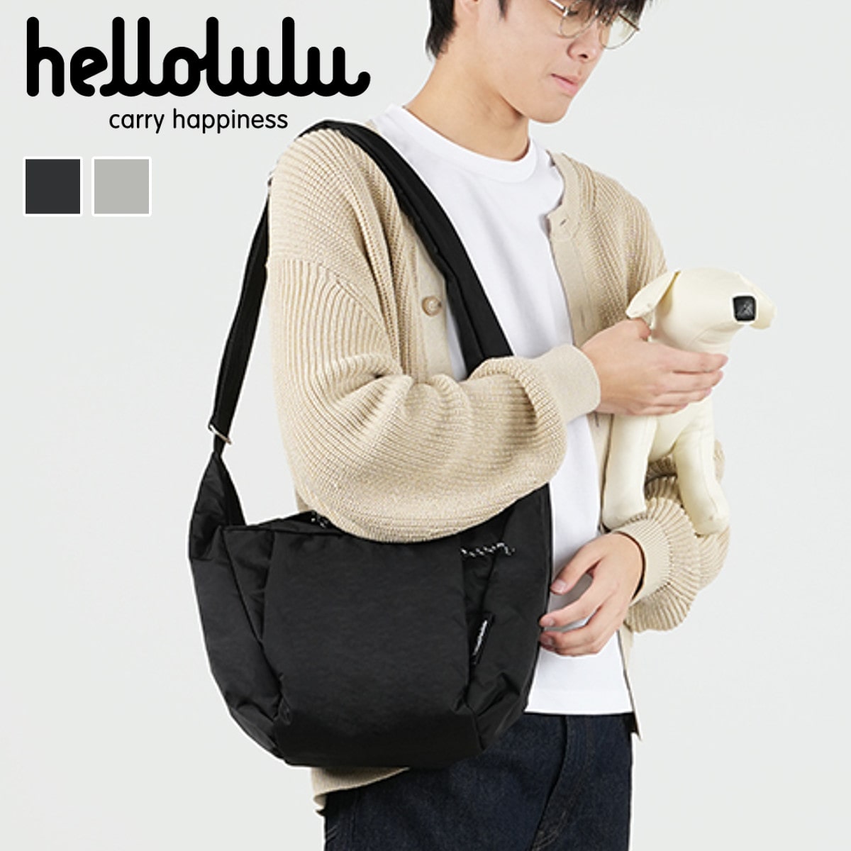 【26年SS新色】 ショルダーバッグ hellolulu マイルズ MILES （ ハロルル バッグ ショルダー クロスボディ レディース メンズ 軽い 撥水 ナイロン クロスバッグ 斜め掛け 肩掛け ファスナー コンパクト おしゃれ ） 【NEUTRALGRAY】